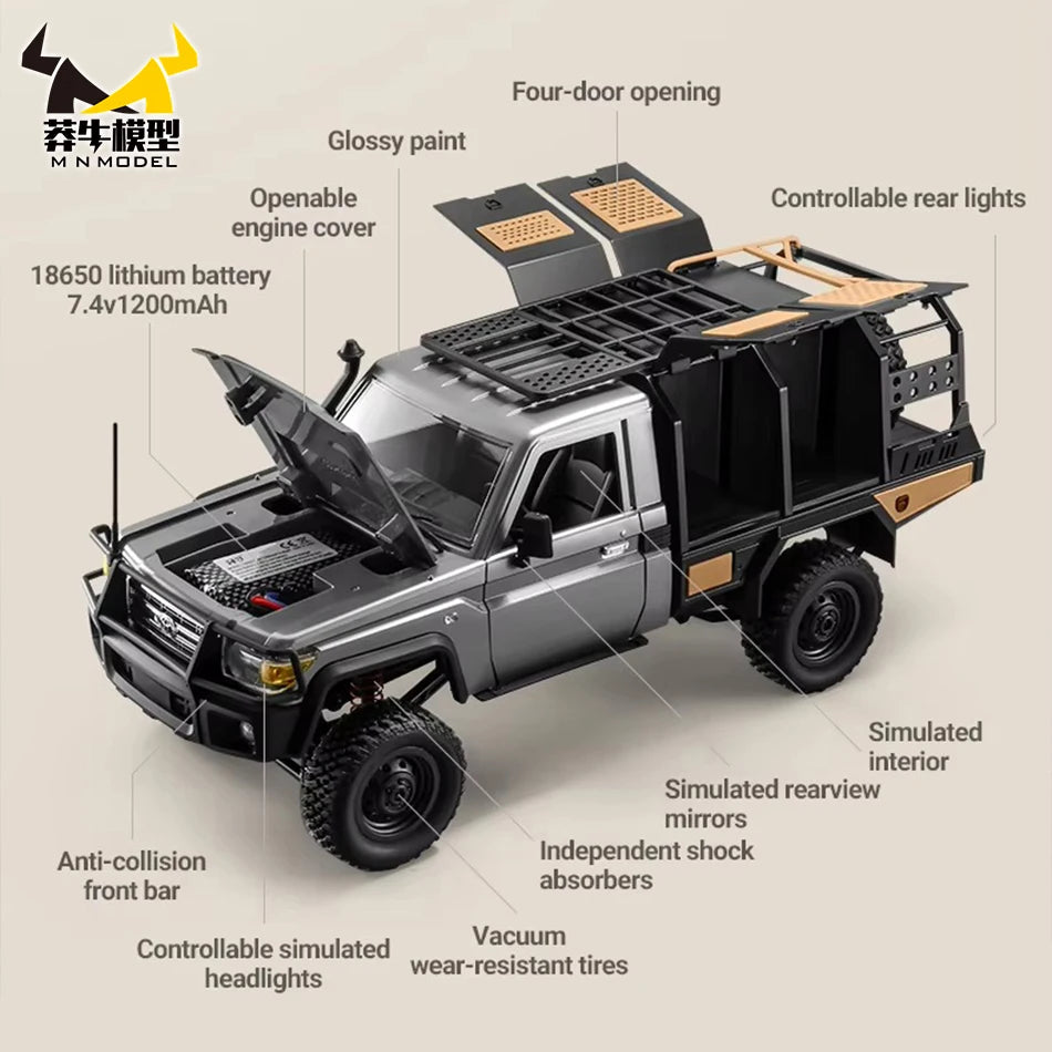 MN MODEL 1/12 4WD Remote Control Diving Off-road Car Climbing Truck All Terrain Vehicle Rock Crawler Wading Pickup Toy for Adult