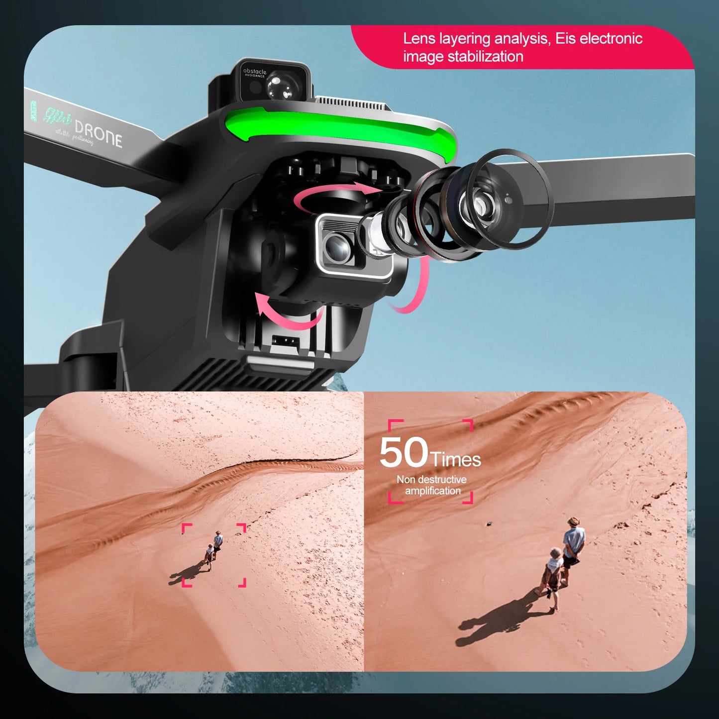 S155 MAX GPS Drone Professional 4K Camera 7.2-inch Touch Screen 3-Axis Gimbal EIS Relay Aircraft Obstacle Avoidance Dron Toy