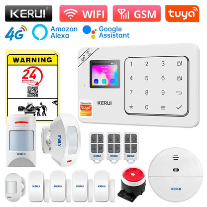 KERUI NEW 4G/WiFi Home Alarm System Tuya Smart Home Sesurity Alarm Wireless Burglary Protection PIR Motion Sensor APP Control