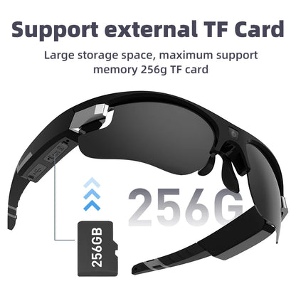 FHD Sports Video Recorder Glasses Mini Action Camera Portable Smart Cam Sunglasses Wearable Bodycam  Driving Bike Riding Outdoor
