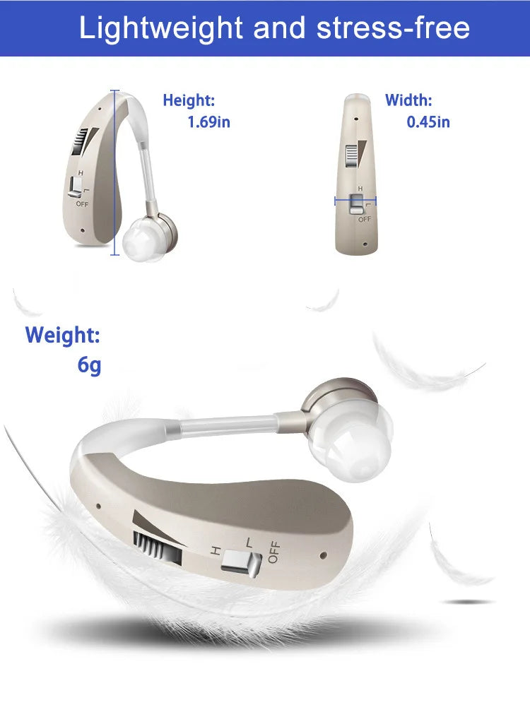 Ear-Hook Charging Earphones Comfort Enhanced Hear Rechargeable Noise-Canceling Clear Audio ComfortFit Earbuds For Senior Adults