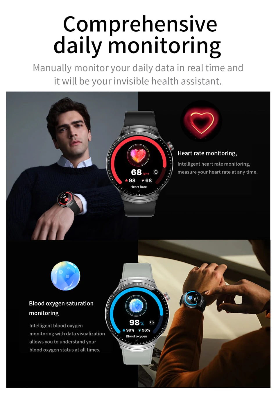 LIGE 2025 Smart Watch 2 in 1 With Earphone Smartwatch Bluetooth Call Men Watch AI Voice Heart Rate Monitor Play Music SmartWatch