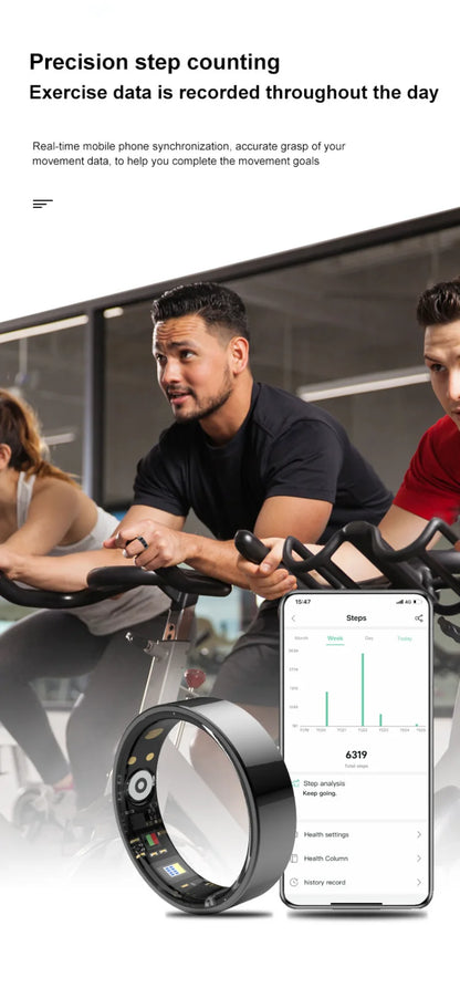 2025 smart ring for women,Sleep, Heart Rate,Oxygen Monitor, 5ATM Waterproof,Bluetooth TK5 sports rings for men,Holiday Gift