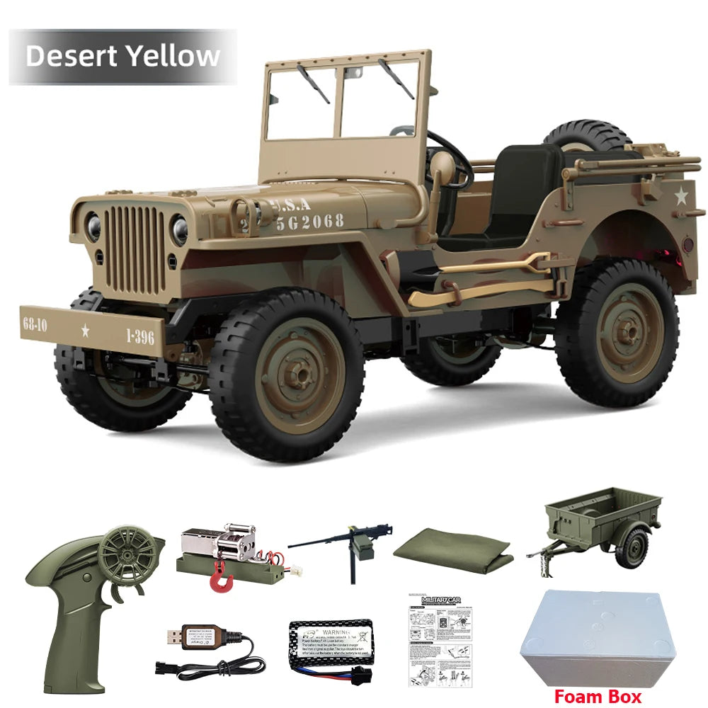 JJRC C8815 RC Car 1/10 WILLYS 1941 4WD RTR RC Crawler 2.4G Remote Control Car Off-road Climbing Military RC Truck Toys Gift