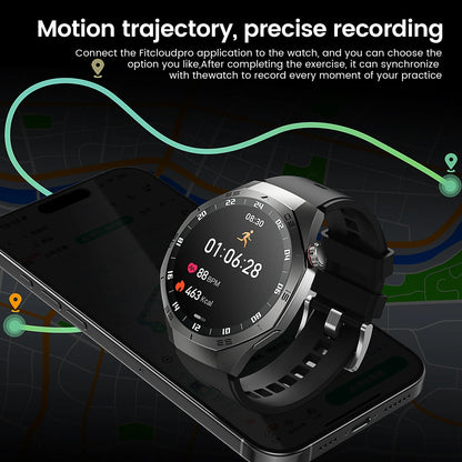 2025 New Smart Watch Men AMOLED Screen GPS Motion trajectory Heart Rate Bluetooth Calls SmartWatch Waterproof
