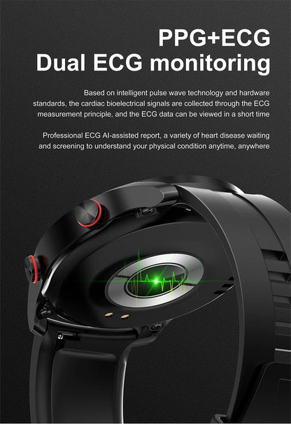 2025 New Voice Call Smart Watch Men GT Series 1.53 inch AMOLED Screen Sports Watch ECG+PPG Health Smartwatch For Android IOS