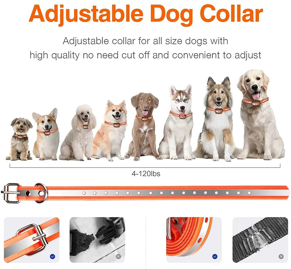 1000m Electric Dog Training Collar with Remote Control Waterproof Rechargeable Pet Dog Bark Stop Shock Collar Electric Shocker