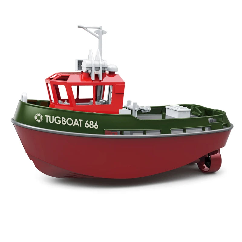 RC Boat 686 2.4G 1/72 Powerful Dual Motor Long Range Wireless Electric Remote Control Tugboat Model Toys for Boys Gift