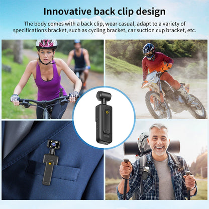 4K HD Action Camera 180 Rotatable Vlog WiFi Mini Sports Wearable Camera Infrared Night Vision Sports DV Bicycle Driver