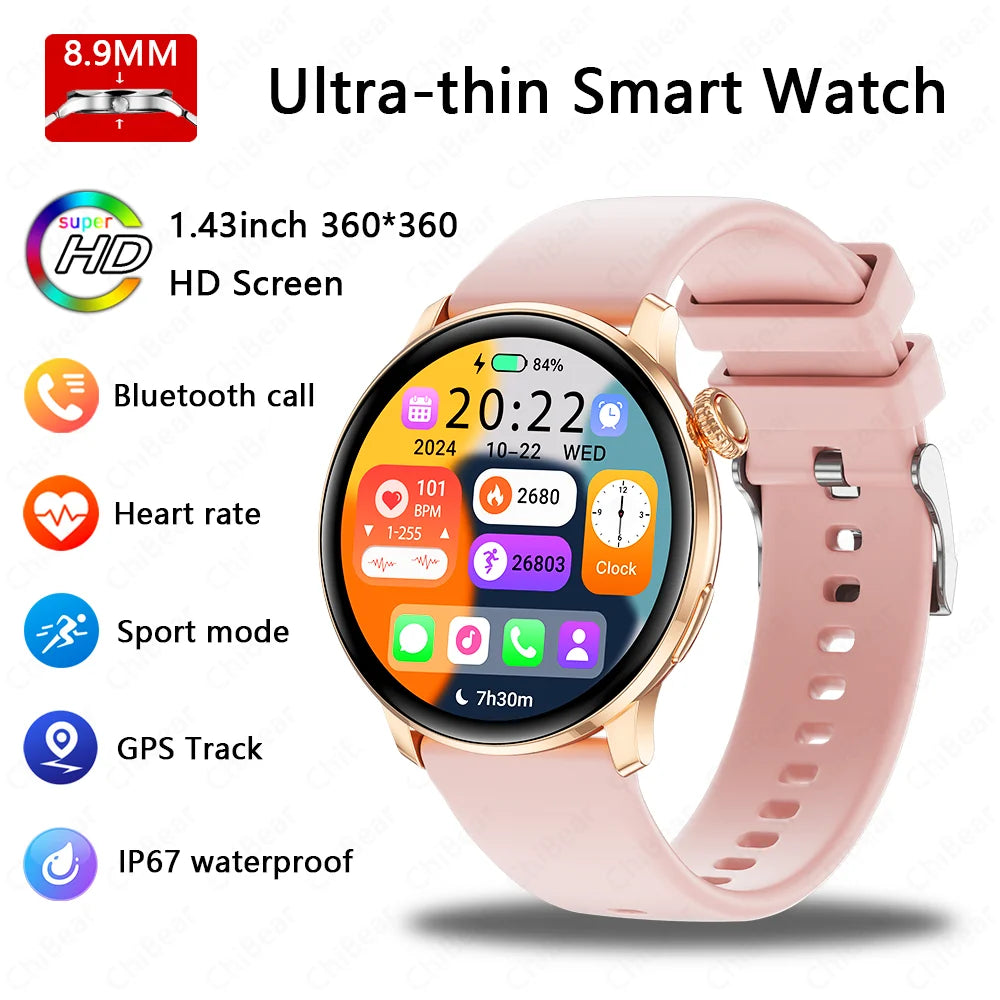 Fashion Women Bluetooth Call Smart Watch DIY Dial Health Monitoring Full Screen Touch Smartwatches 2025 New Android IOS