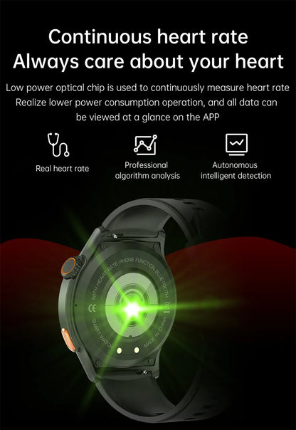 2025 New Bluetooth Call Smart Watch AMOLED HD Screen Men's Outdoor Sports Fitness Watch Health Monitoring Smartwatch Android IOS