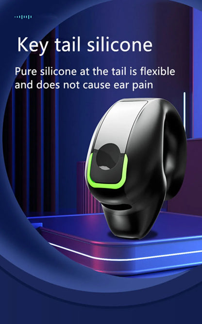 Ear-Clip Wireless Headsets TWS Bass Music Earring Bluetooth 5.3 Earphones Single Sport Headphone With Mic Touch Business Earbud