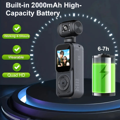 1440P QHD Display 2K Handheld Sports Pocket Camera 270° Rotatable WIFI Control Video Recorder WIFI Control Motion Camera