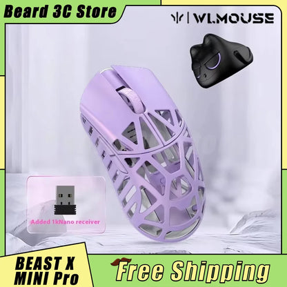 New WLMouse BEAST X MINI Pro Mouse Dual Mode Wireless Mouse Custom PAW3950 8000Hz Magnesium Alloy Gaming Mice FPS PC Accessories