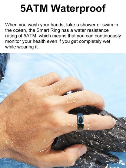 R08 Smart Ring For Men Women Touch Control Function Health Monitor IP68 5ATM Waterproof Skin Temperature Measure Smart Ring New