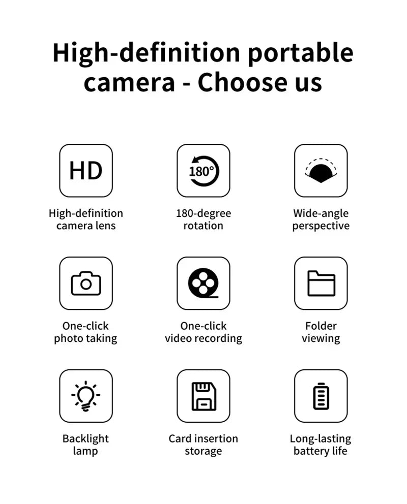 New 1080P HD Body Sports Camera WiFi Back Clip Police Camera for Law Enforcement Outdoor Sports Vlog Recorder with Fill Light