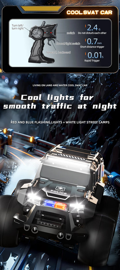 Rc Car Waterproof Amphibious 4Wd Off-Road Vehicle Remote Control Water Land Crawler Stunt Climbing Truck Toys for Boys Children