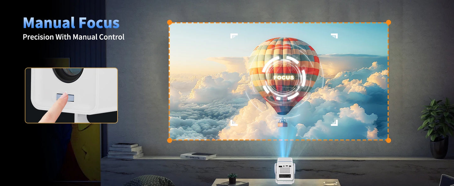 DESS Mini Projector Outdoor Portable Powered By Power Bank 4K Decoding Native 720P WiFi 6 BT 5.0 180°Rotatable Movie Projector