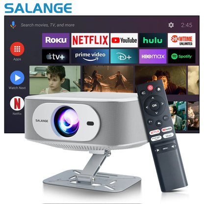 Salange P92MAX Android13 Smart Projector Netflix Officially Licensed HD 1080P BT5.2 WiFi 12000L Elec Focus Auto Keyston 4K Movie