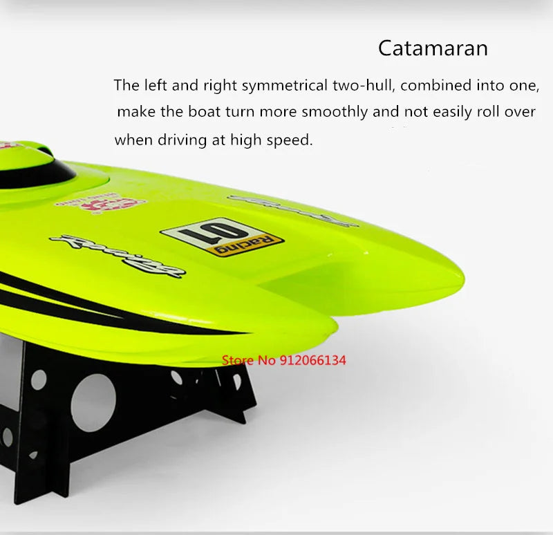 53CM Large 40KM/h High Speed Remote Control RC Racing Boat 150M 2 way Navigation Waterproof Dual Body Electric RC Speedboat Toy