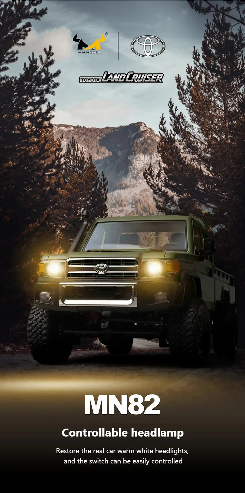 MN MODEL 1:12 4WD RC Panda Off-road Diving Car Adventure Terrain Vehicle Wading Rock Crawler Climbing Gun Truck Toy for Adult