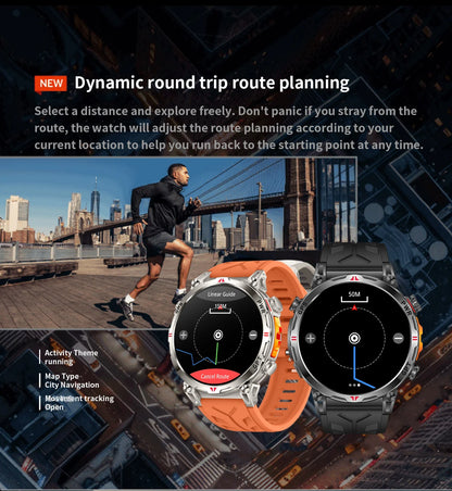 2025 Best seller Military AMOLED HD SmartWatch GPS Compass 10ATM Waterproof Tactics 170+Sport BT call SmartWatch 650Mah Battery