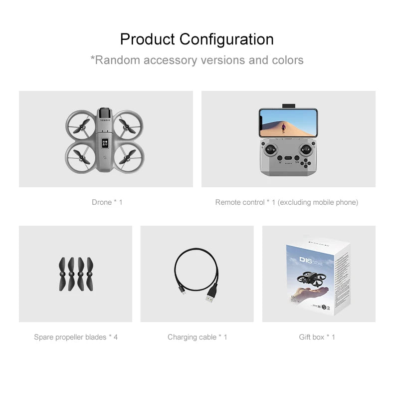 For Xiaomi D16 Mini Drone 8K HD Dual Camera Profesional 180° Electric Adjustable GPS Positioning Obstacle avoidance Bushless UA