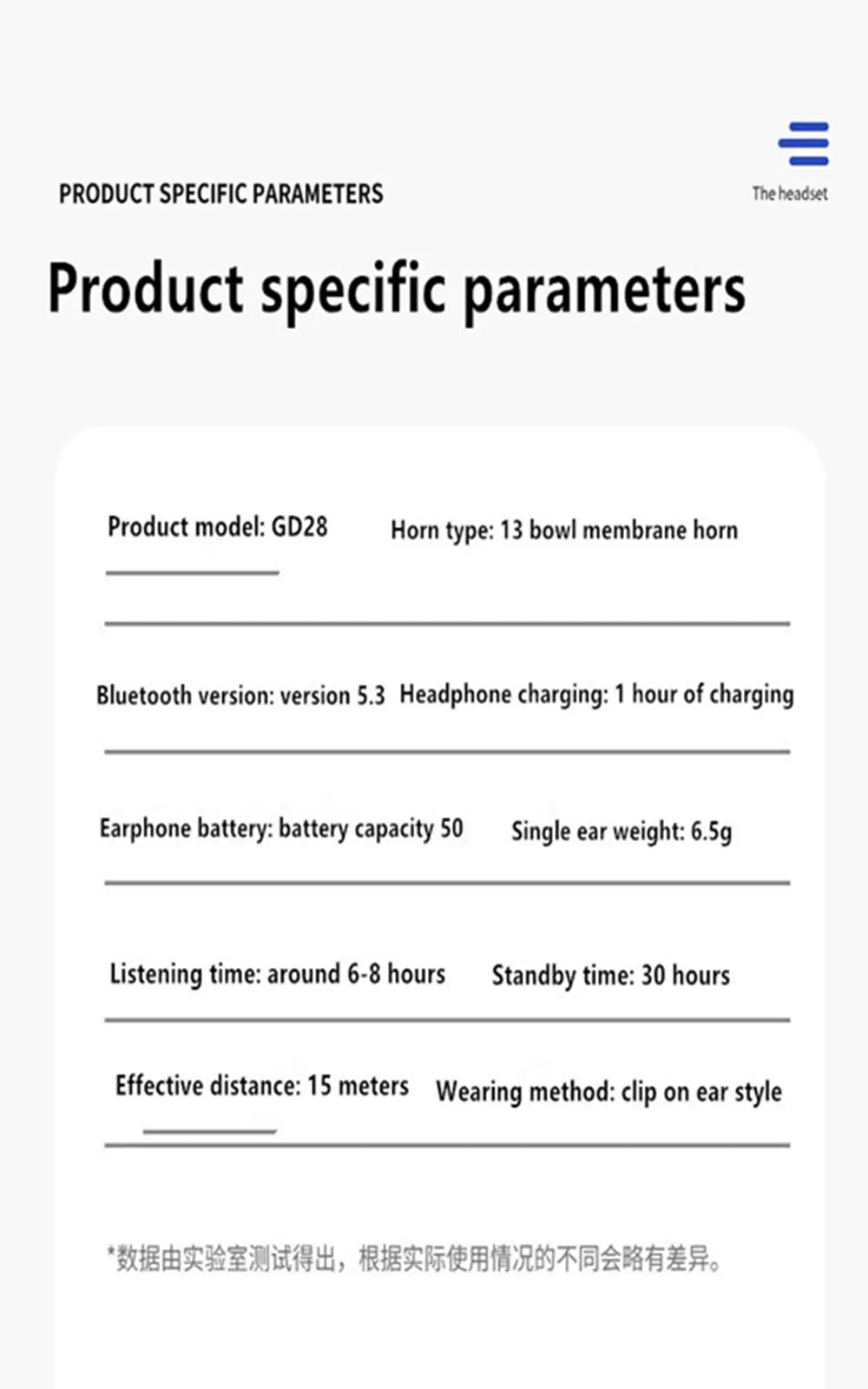 Ear-Clip Wireless Headsets TWS Bass Music Earring Bluetooth 5.3 Earphones Single Sport Headphone With Mic Touch Business Earbud