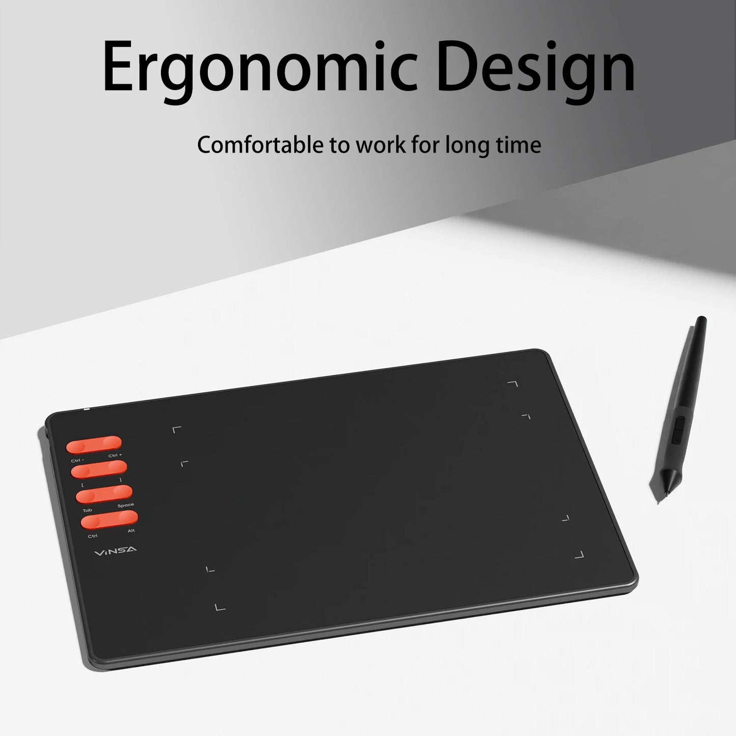 Graphics Drawing Tablet 7.6 x 5.6in Digital Art Tablet Supports 16384 Levels w/ 8 Hot Keys and Battery-free Pen Windows Android