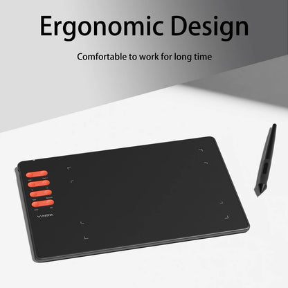 Graphics Drawing Tablet 7.6 x 5.6in Digital Art Tablet Supports 16384 Levels w/ 8 Hot Keys and Battery-free Pen Windows Android