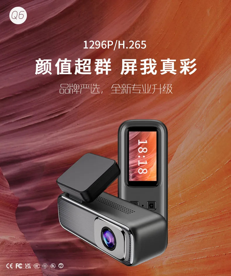 Dash Cam Android Mini 1080P HD Vehicle Drive DVR Q6 Camera Smart Auto Video Wifi Connect Car Recorder
