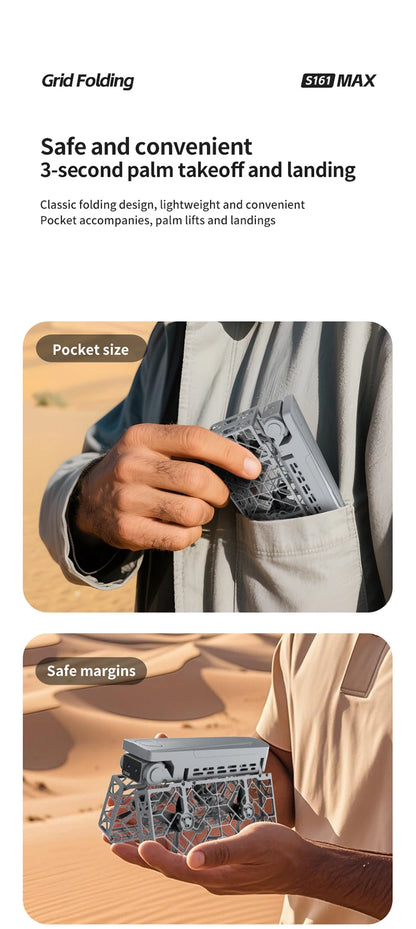 Original Mini Drone Flying Camera S161 RC Dron 8K HD Aerial Photography Pocket UAV with Screen Control Brushless Full Enclosure