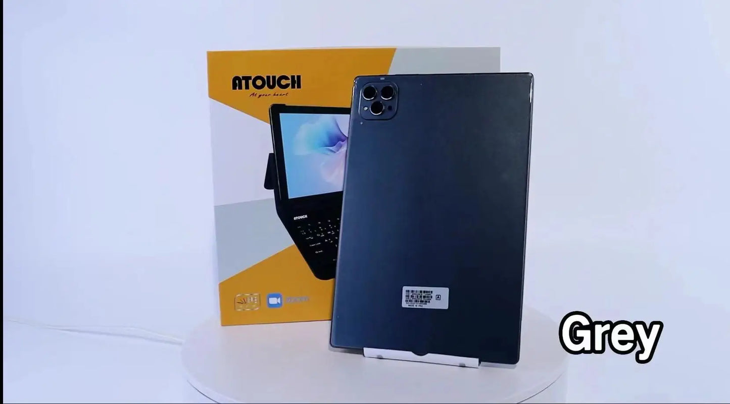 ATOUCH 10.1 Inch Android 12.0 Tablet HD Screen Dual SIM Card Dual Standby 6GB RAM 256GB ROM Tablet PC With Keyboard X19 Pro