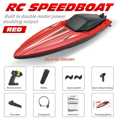 35CM Large RC Racing Boat Radio Control SpeedBoat 30Mins Driving RC Ship Boat Waterproof Toy Summer Water Boy Kid Gifts RC Toys