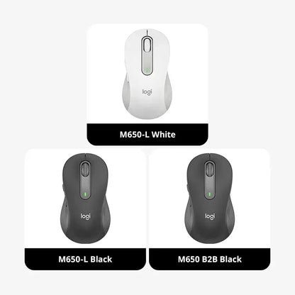 Wireless Logitech M650/650L - Large Size, 24-Month Battery, Ideal for Office Work & Home Use