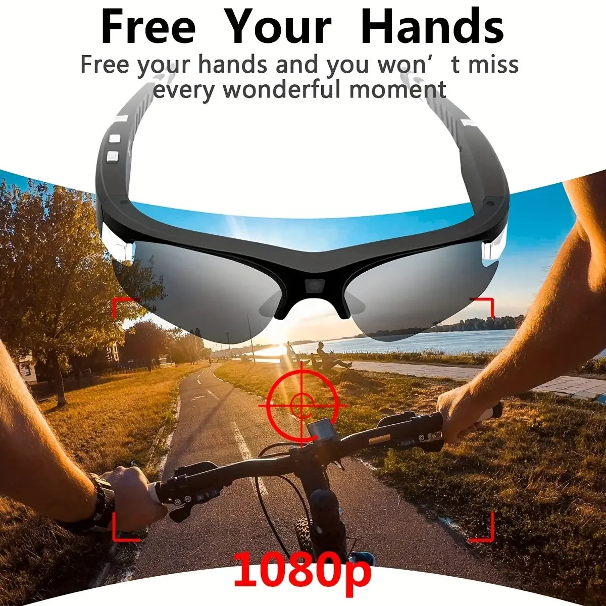 FHD Sports Video Recorder Glasses Mini Action Camera Portable Smart Cam Sunglasses Wearable Bodycam  Driving Bike Riding Outdoor