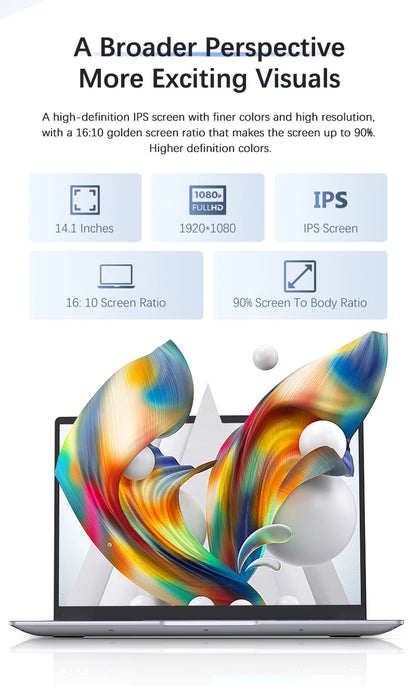 Laptop Computer Windows 11 Pro Intel Atom A3950 2025 Notebook PC 12GB RAM 512GB 1TB 2TB SSD 1920*1080P Office Study Computer