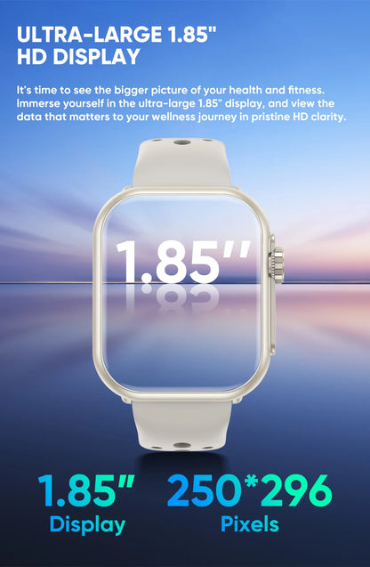 Smart Watch for Men Women, 1.85" HD Screen Fitness Tracker, 100+ Sport Modes, Heart Rate/Sleep Monitor, for Android/iPhone