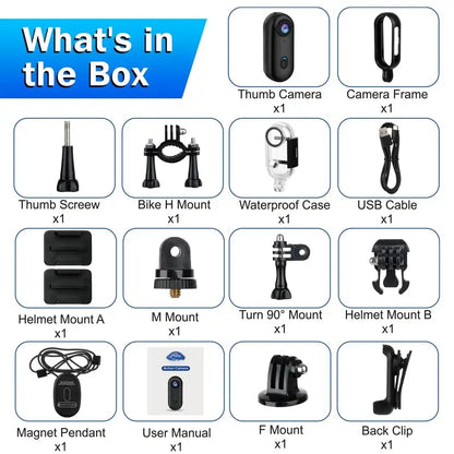 1080P Sport Camera FHD With Long Battery Life Video 30M Waterproof WiFi Thumb Camera Sport Action Camerahelmet Motorcycles Cam