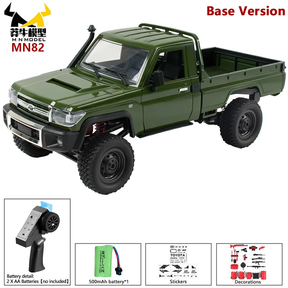 MN MODEL RC 1:12 4x4 Jungle Diving Car Climbing Off-road Wading Vehicle Rock Crawler Shovel Tool Box Truck Toy for Adult Gift