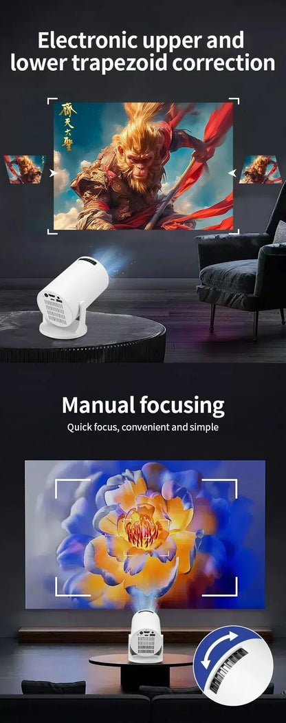 Projector  270° Adjustable LED 1080P Portable Movie Projector for Android Phone USB TV Stick Laptop