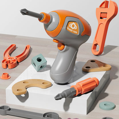 Kids Tool Set DIY Nut Assembly Toy Kit STEM Building Tools Montessori Toys Gifts for Boy Girl, Electric Drill Tool Box Optional