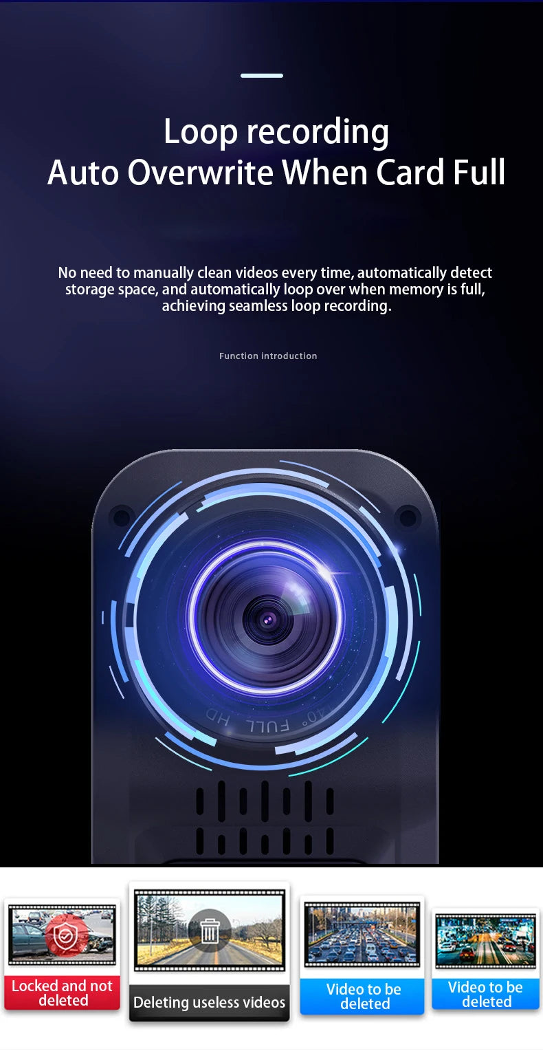 Dash Cam Car USB ADAS DVR HD1080P Special for Android Multimedia Player Dual-lens Front Rear 170 Degree Recorder Reverse Vision