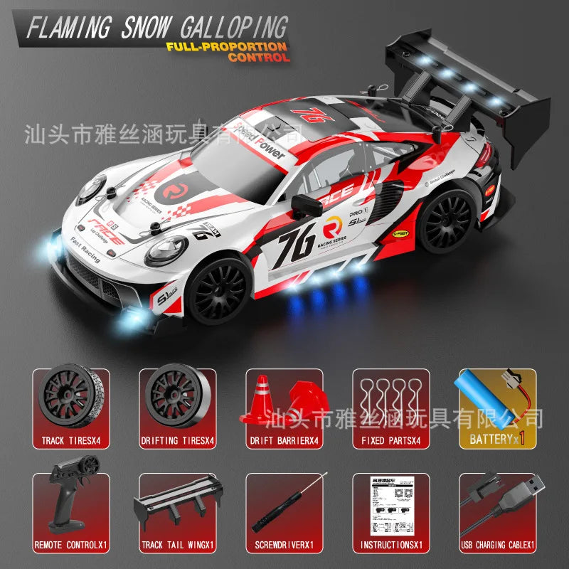 New RC1:24 full-scale remote control driftcar high-speed four-wheel driveremotecontrol racing carwith lightingsimulationcarmodel