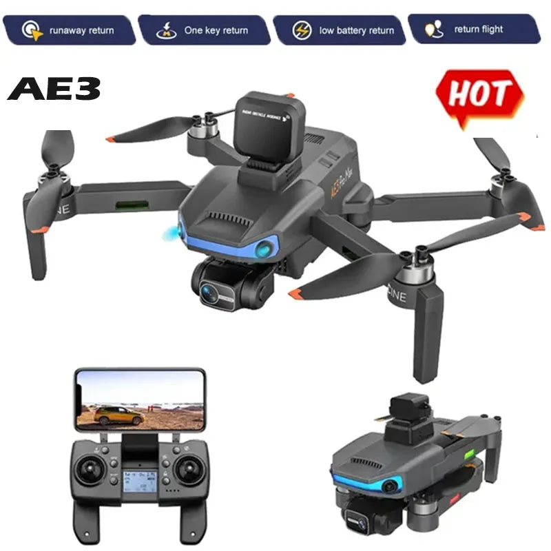 AE3 MAX Drone GPS 4K Camera 3-Axis Gimbal Anti-shake Aerial Photography Brushless Foldable Quadcopter thermal drone