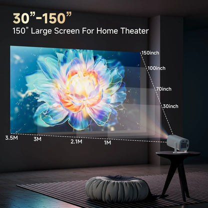 P30PRO Android 14 Smart Mini Projector Supports 4K HD Video WiFi 6 BT5.0 Native 720p Home Theater Outdoor Portable Projector