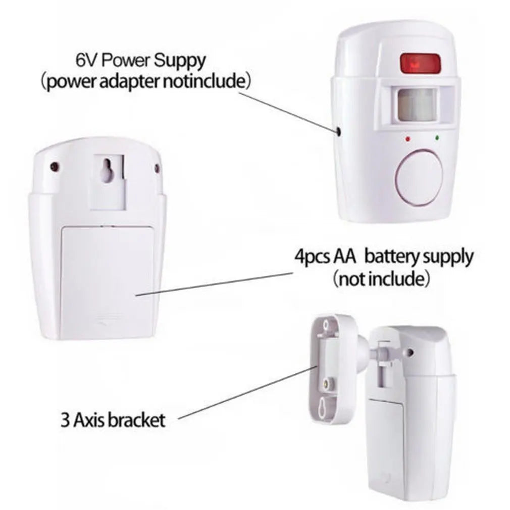 105dB Home Smart Security Alert Infrared Sensor Anti-theft Motion Detector Alarm Monitor Wireless Alarm System+2 Remote Control