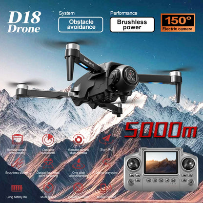 2025 New D18 Drone Professional 8K Camera 5G WiFi FPV UAV Screen Remote Control Brushless Obstacle Avoidance Quadcopter Toy