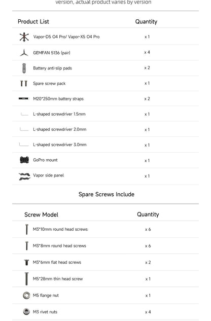 GEPRC Vapor X5/D5 HD O4 Pro FPV Drone 5Inch O4 Air Unit VTX 4K 60A 4IN1 ESC XT60 1960KV Motor RC Quadcopter Freestyle Drone