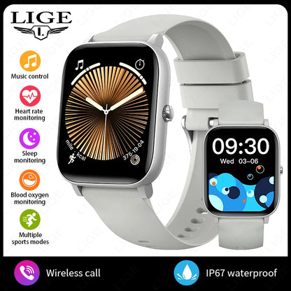 LIGE 2025 Smart Watch Men 1.85'' Screen Lady Gift Sports Fitness Watches Bluetooth Calling Digital Wristwatch For Android Phone
